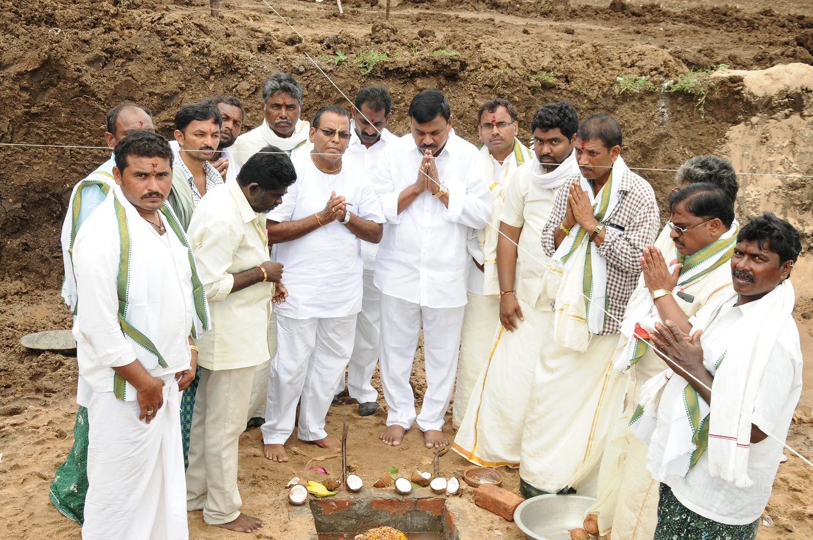 Foundation stone prayers Foundation stone prayers at Sri Krishna Saraswathi Temple site