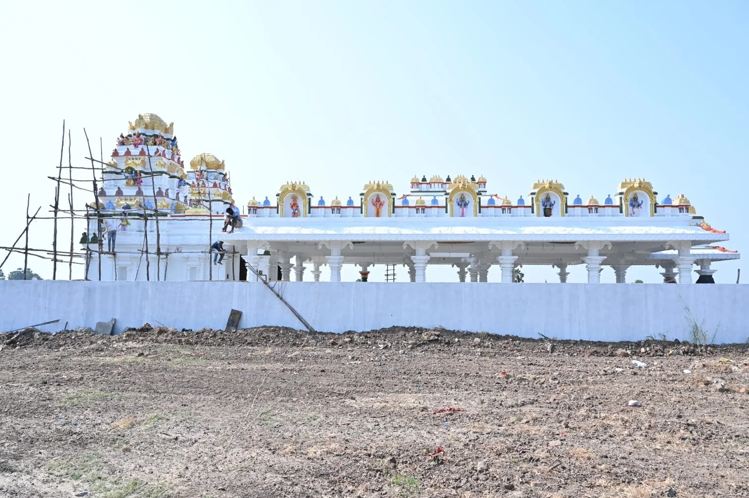 Sri Krishna and Saraswathi temple exterior in Krishna District Andhra Pradesh
